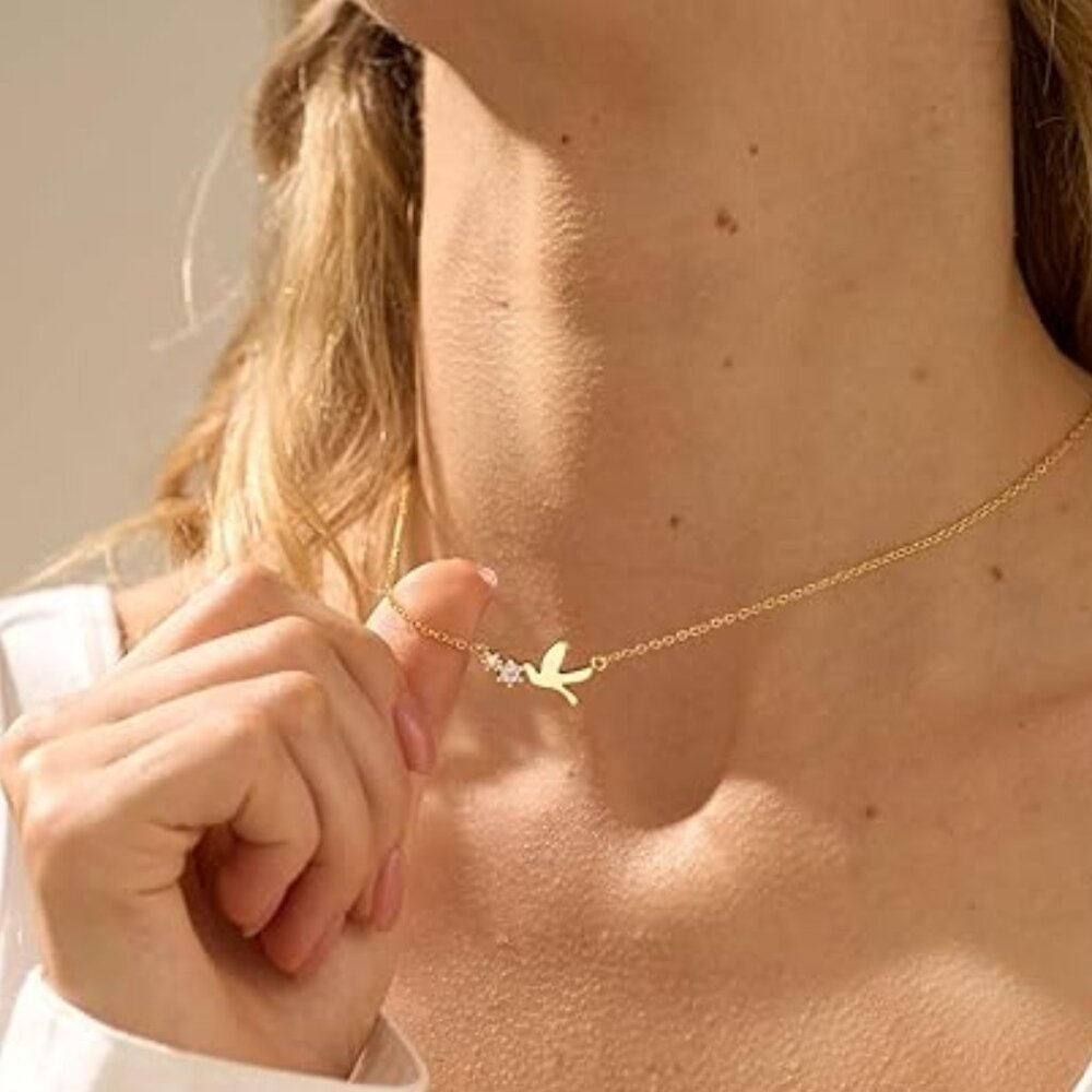 Neiman Marcus 14k Gold Plated Bird Pendant Necklace